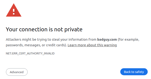 Sample browser insecure error message